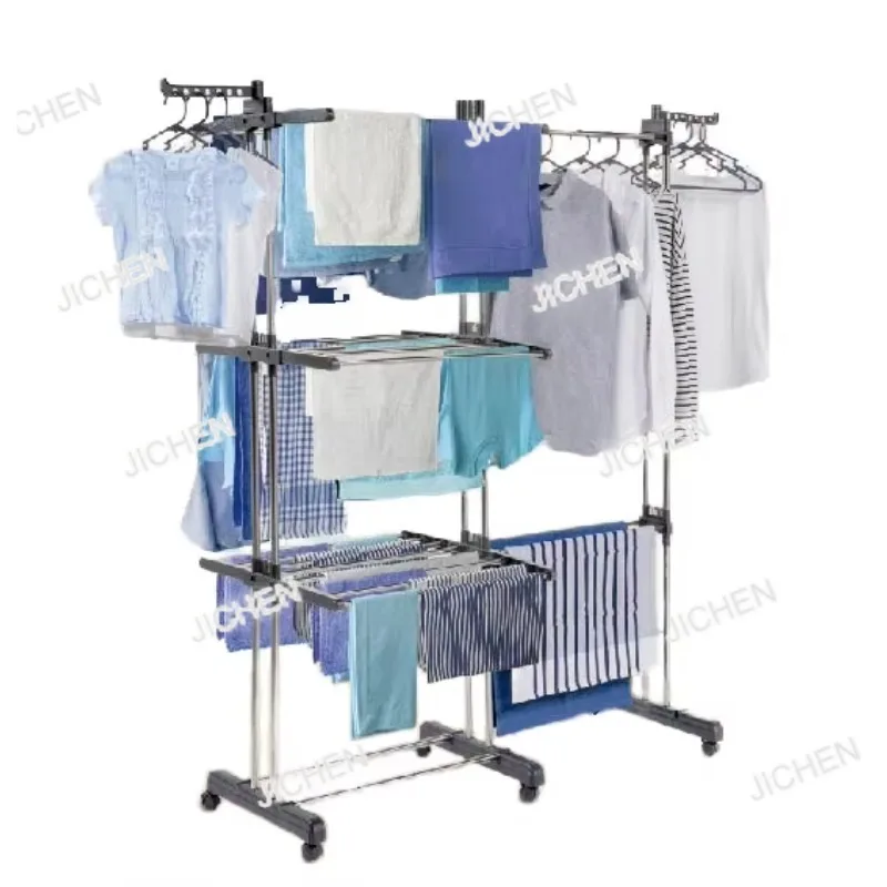 

JC Hot Sale Foldable Home Drying Rack Stainless Steel Metal Space Saving Washing Rack