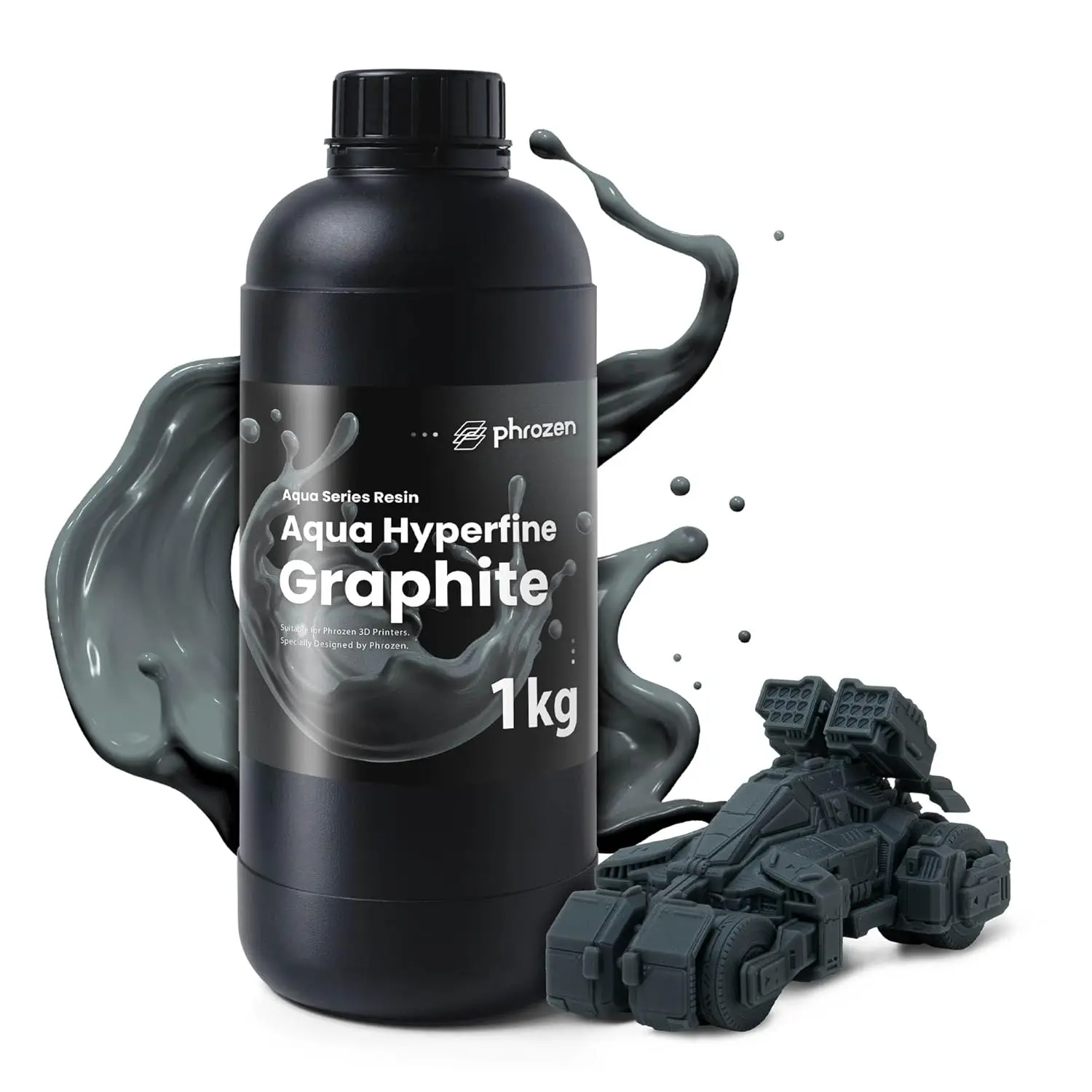 Phrozen Aqua Hyperfine 3D Printing Resin 1KG Graphite, For 9K, 12K & Ultra-High Resolution LCD Printers, 405nm LCD UV