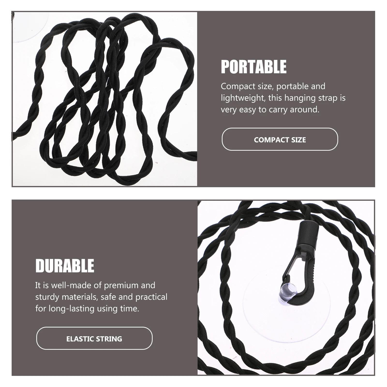 

2Pcs Black Sucker Clothesline Retractable Clothesline Sucker Laundry Line for Camping Travel Outdoor Home Use Storage