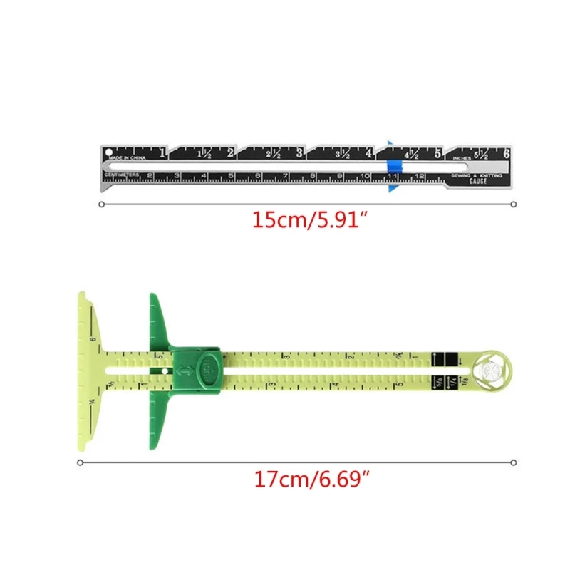 M6CF Sliding Gauge DIY Tool Home Seam Ruler Measuring Gauge Quilting Tailors Ruler