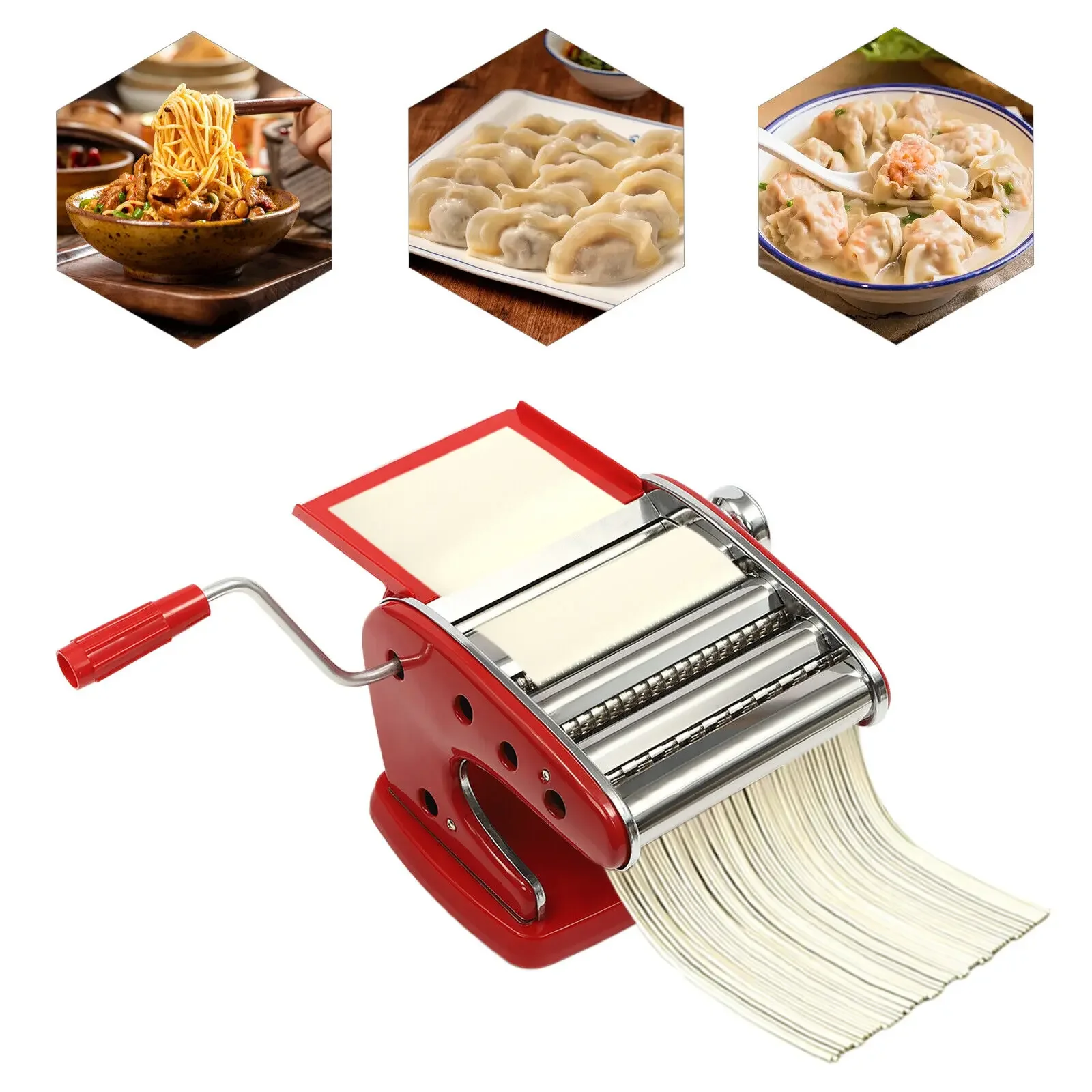 

401 Stainless Steel Pasta Machine – 6 Thickness Settings for Fresh Homemade Pasta