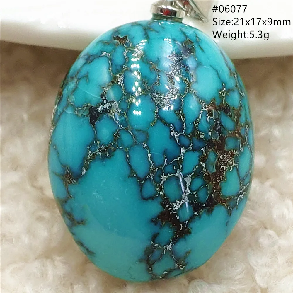 Natural Green Turquoise Gemstone Pendant Water Drop Oval Women Men Original Blue Turquoise Healing Stone Necklace AAAAA