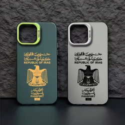 Iraq Passport Phone Case For iPhone 16 15 14 13 12 11 Pro Max X XR XSMAX 8 7 Plus Candy Matte Shockproof Back Cover