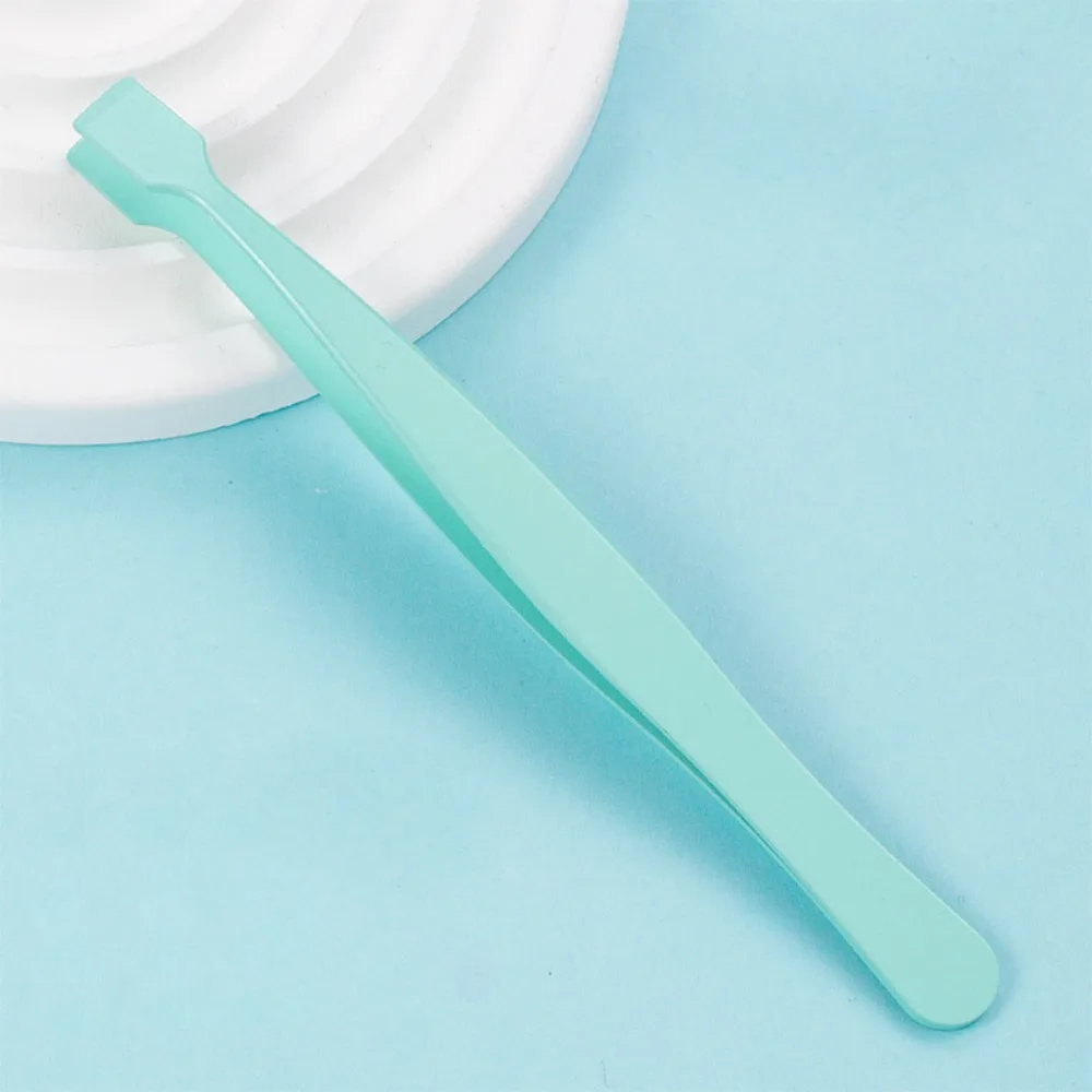 

Новый большой плоский зажим для ресниц, пинцет из нержавеющей стали, изогнутый на 45 градусов, зажим черного цвета, прочный инструмент для макияжа