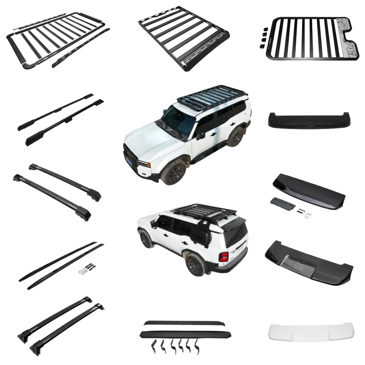 

STLFHot Sale Kit for Car Roof Rack Cargo Carrier Side Ladder Side Storage Box Side Step for 2024 Land Cruiser LC250 Prado FJ250