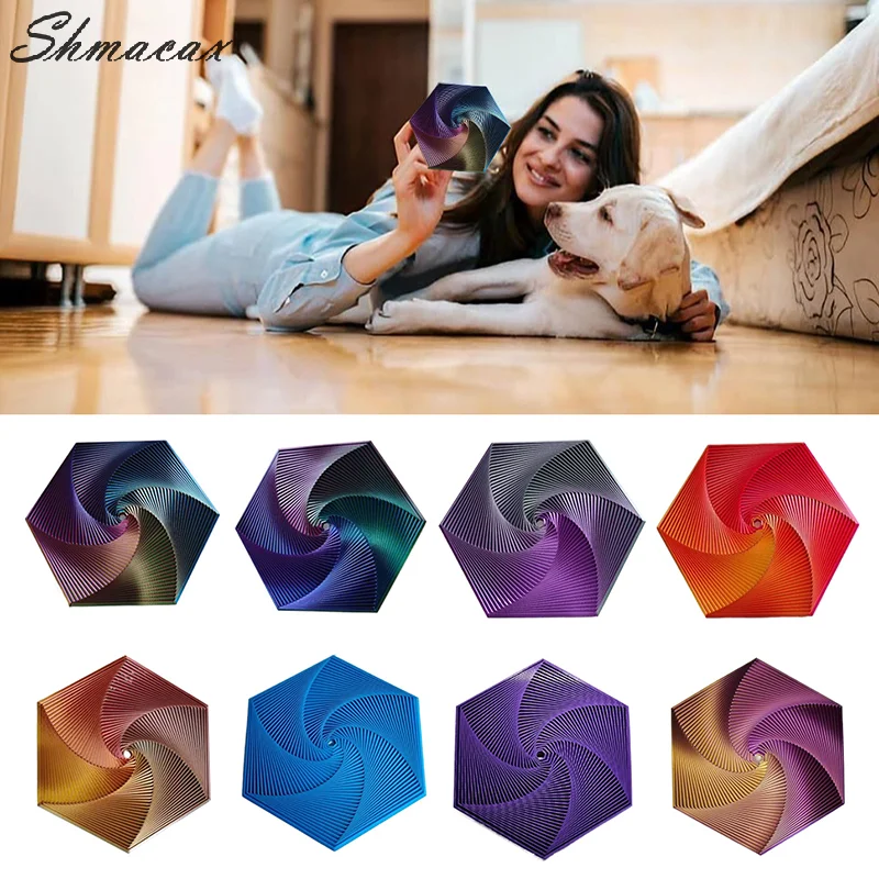 Hexagon Coaster 3D Printed Hexagon Fidget Toy Hexagon Fractal Spiral Stress Relief Toy Kid Adult Fidget Cubes Sensory Toy