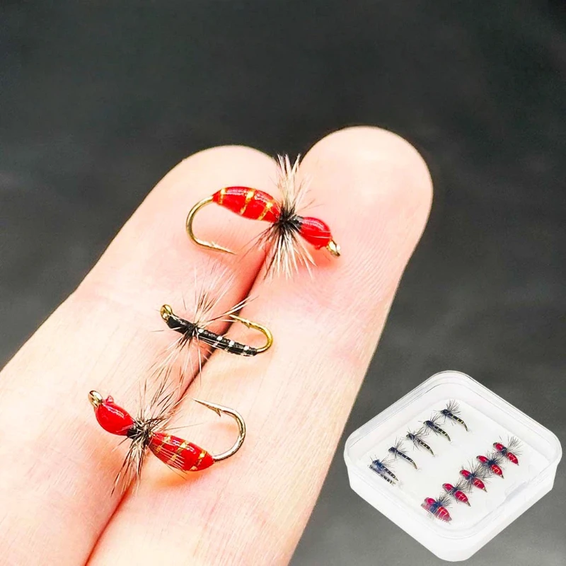 

Barbed Imitation Ant Fly Hooks Micro Lure Feather Fly Tying Hooks Minnow Silver Fish Shiner Tilapia Stream Fishing Hooks Pesca