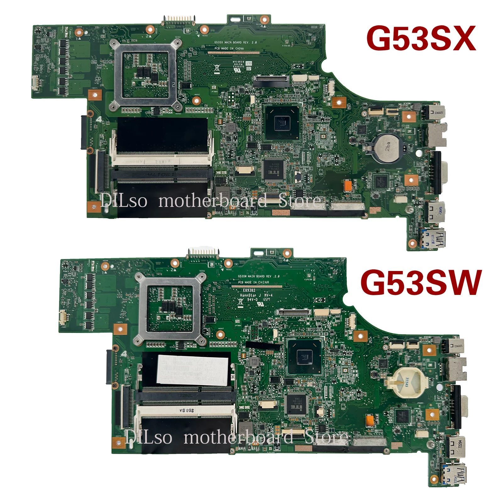 EllFU-Carte mère pour ordinateur portable ASUS, G53SX, G53S, G53SW, VX7, VX7S, 4 emplacements RAM, REV2.0, Test Work 100%