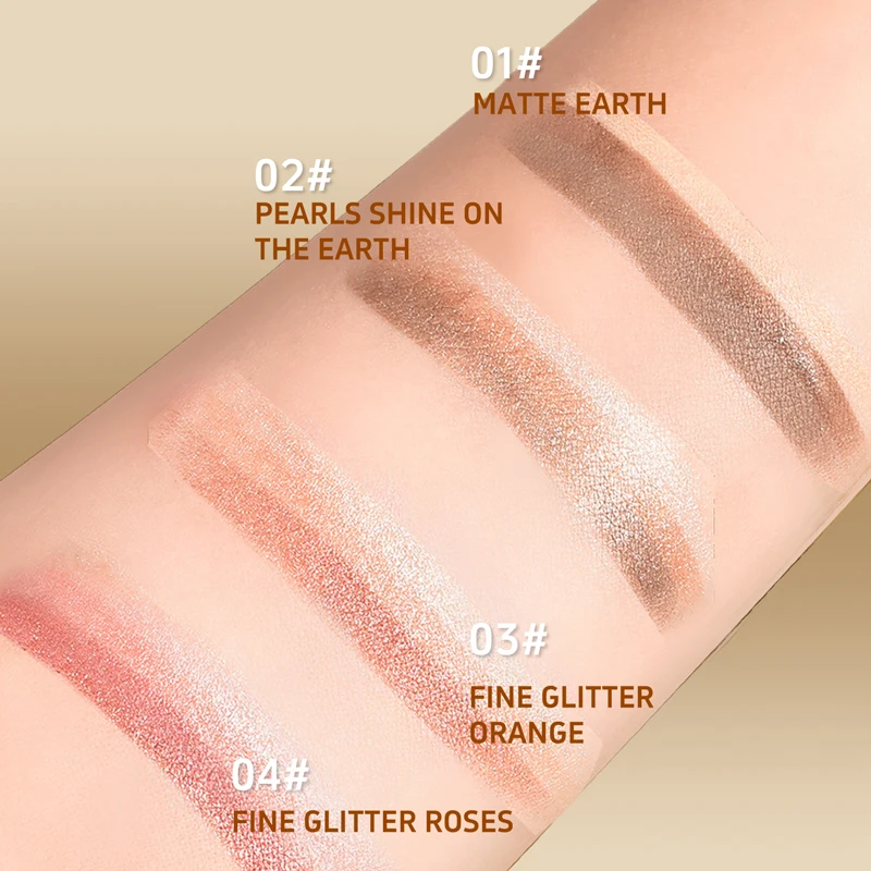 O'CHEAL ثلاثة ألوان ظلال العيون عصا التدرج حساسة لامعة مقاوم للماء بريق ظلال العيون مقاوم للماء مستحضرات التجميل العين طويلة الأمد