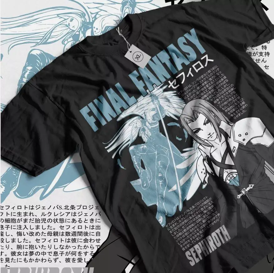 Starry Mako Reactor T-shirt FF7 Final Fantasy Merch Moogle Anime Gift Shirt