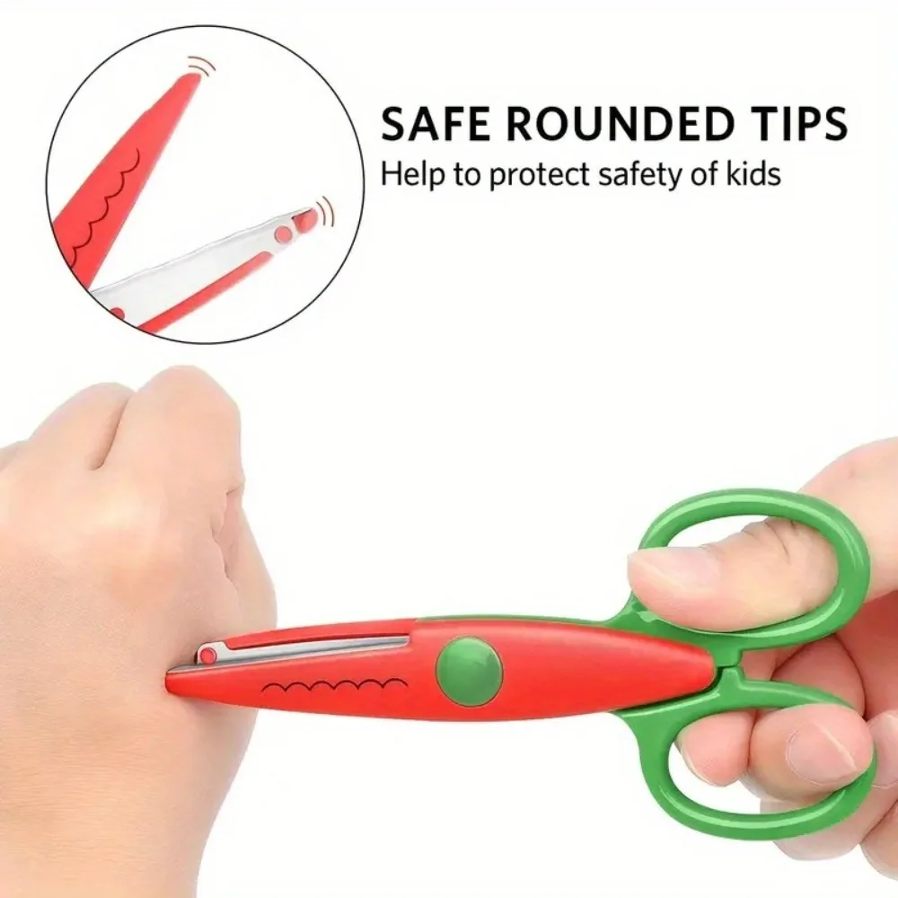 6Pcs/Set Decorative Wavy Scissors - PP Plastic Craft Scissors for Paper Cutting, DIY Projects, Art Supplies & Creative Gifts