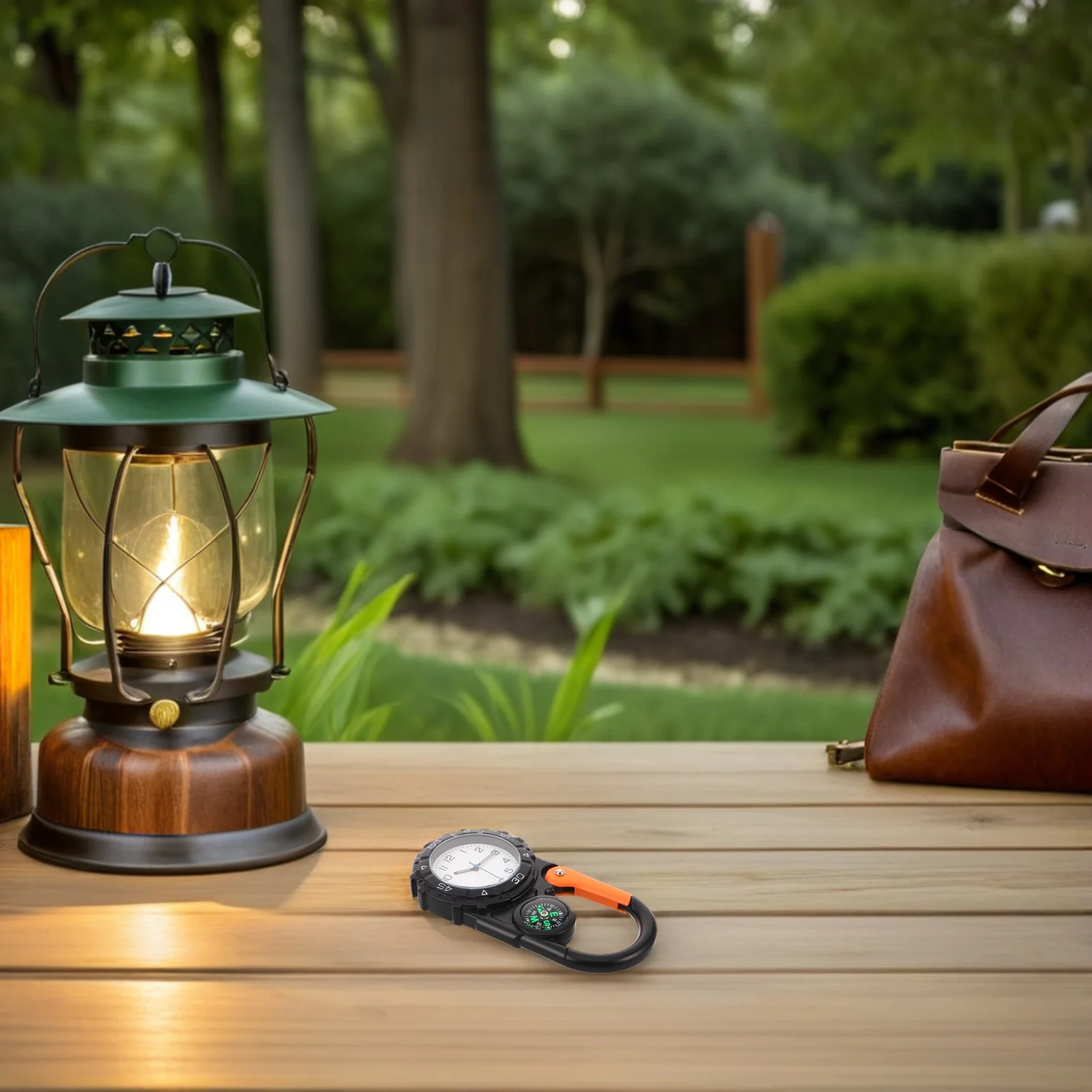 

Outdoor Compass Watch Black Pocket Clip-On Quartz Watch For Hiking Camping Mountaineering Survival Gear Carabiner Fob Clip On