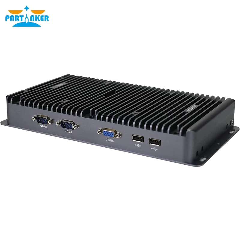 كمبيوتر صغير بدون مروحة Partaker-Fanless كمبيوتر صناعي, Intel Celeron 4205U, Core i5 8265U, i7 10810U, 4 LAN, TPM2.0, VGA, HD, 9-36V, COM