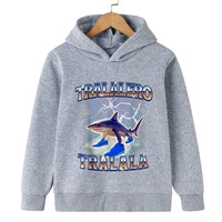 Italian Brainrot Character 2d Children's Hooded Sweatshirt Autumn and Winter Warm Boys and Girls Warm Sweatshirt Fun Ashionable