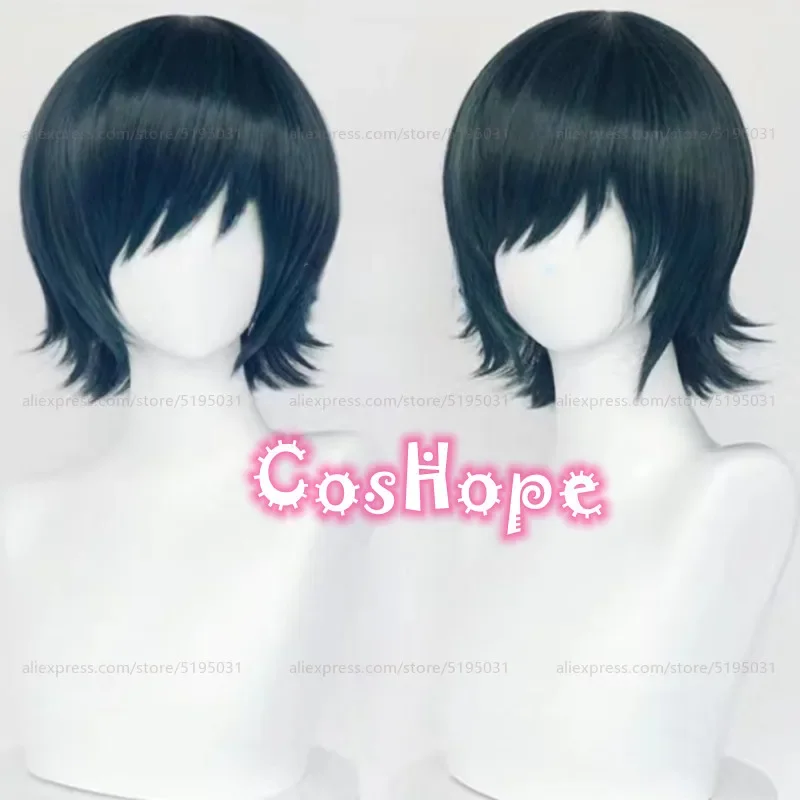 Himeno cosplay wig 35cm short black green anime cosplay wigs wigs heat resistant synthetic wigs wigs