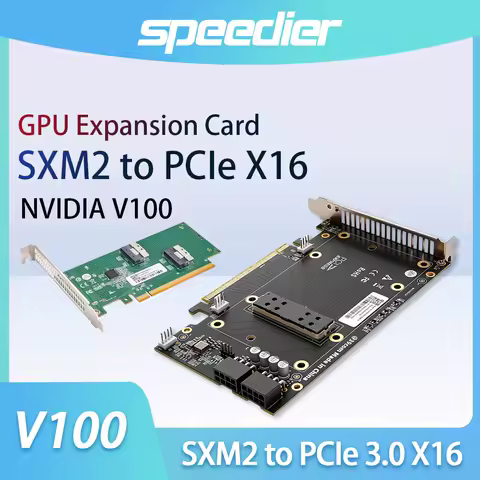 SXM2 To PCIe 3.0 X16 Adapter Card Board for NVIDIA V100 16G/32G GPU, Dual 8Pin Power Supply with 4Pin 12V Auto-Speed Fan Control