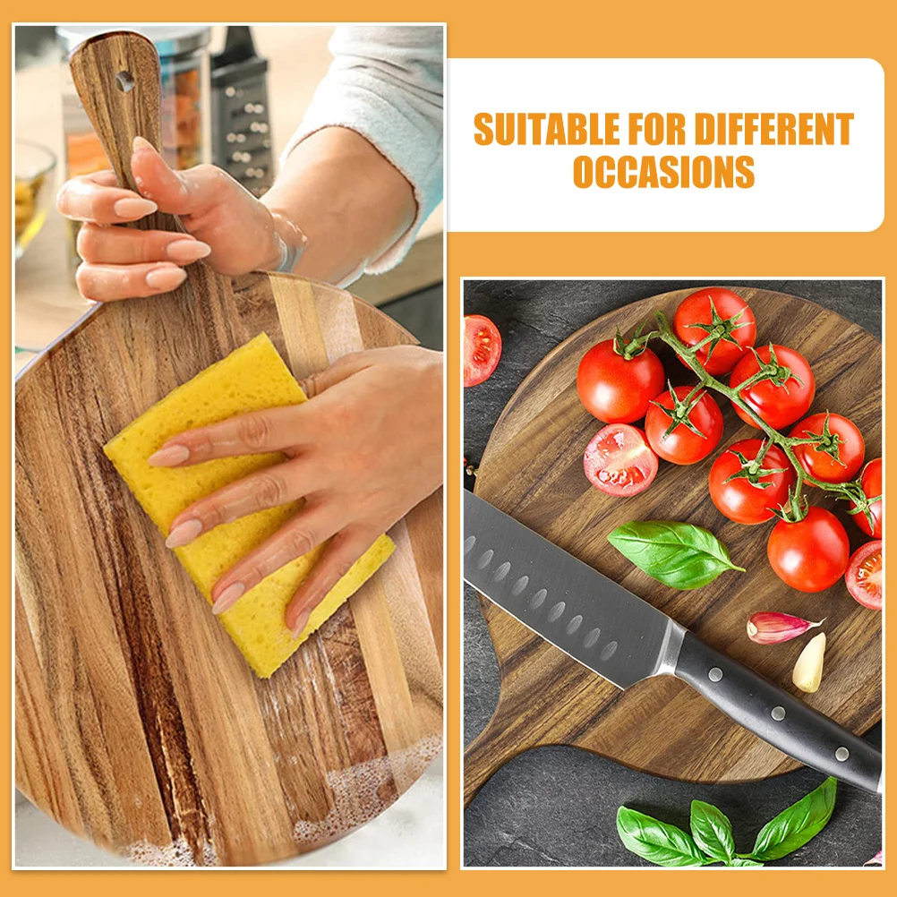 

Round Cutting Wooden Chopping Boards Food Pizza Tray Restaurant Dessert Practical Fruit Smooth Board Round Wood Board Wood