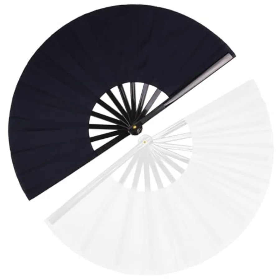 

Hand Fans for Women Foldable - Rave Fan - 2 Pack Large Folding Fan Nylon-Cloth Vintage Retro Fabric Fans Hand Held Fan - Summer