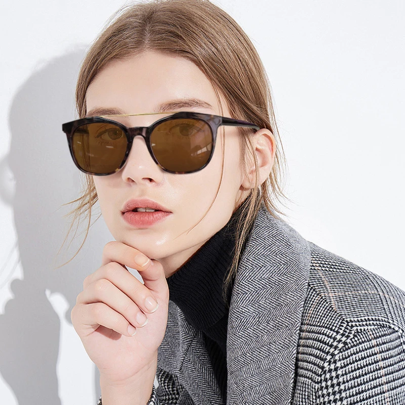 

CLLOIO New 3-in-1 Multifunctional Magnetic Clip Polarized Sunglasses Fashion Women Cat Eye Anti Blue Light Prescription Glasses