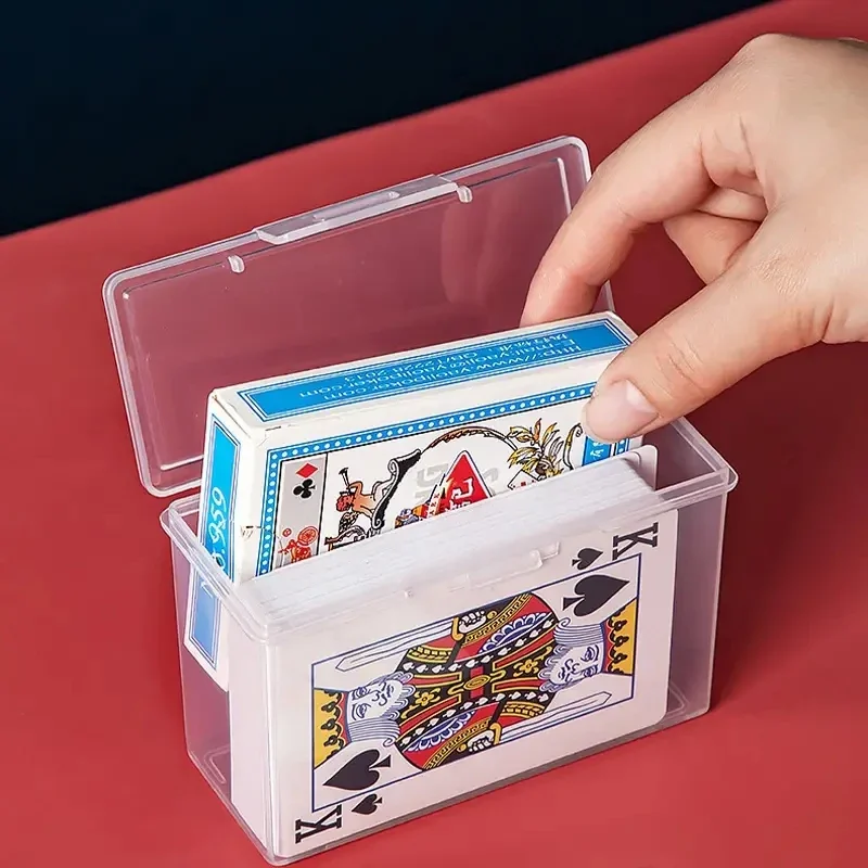 1pc Empty Playing Card Storage Box Plastic Playing Card Holder Game or Business Trading Card Organizers Snaps Closed