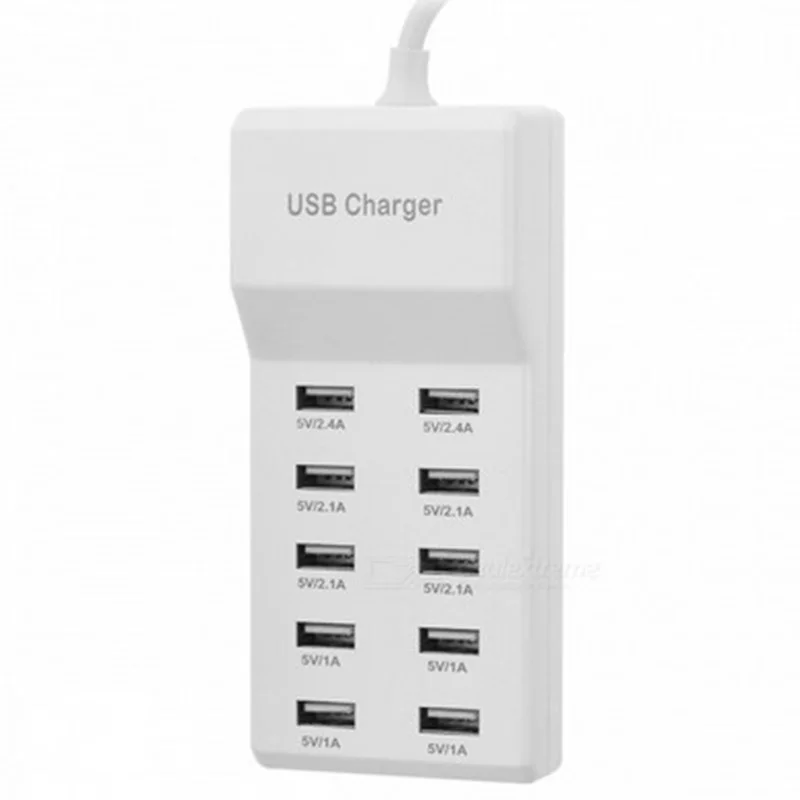 10 Ports 50W 10A 5V/2.1A 5V/1A USB Hub Wall AC Power Fast Charging Charger Adapter Travel US EU Plug For iPhone Samsung Xiaomi M