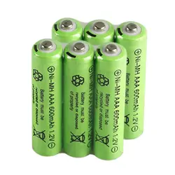 6psc/lot 1.2 v 600 mah AAA pilot zdalnego sterowania zabawki akumulator NI-MH akumulator AAA 1.2 V 600 mAh darmowa wysyłka