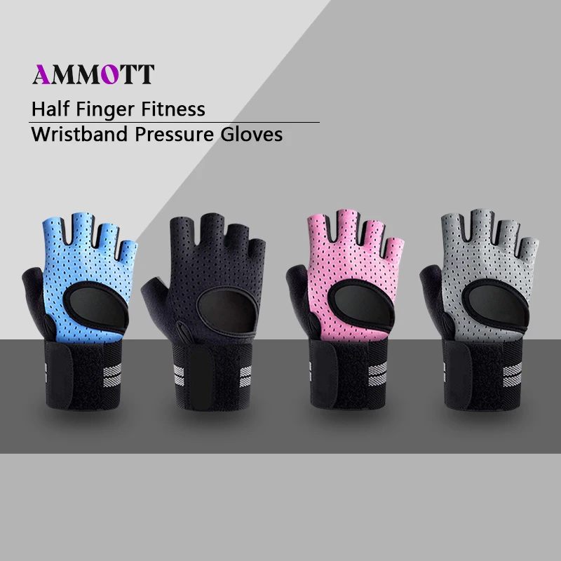 

1pair Durable Workout Gloves for Men And Women with Cushion Pads And Silicone Grip Weight Lifting Gym Gloves for Exercise