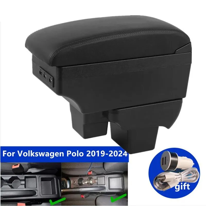Auto Armlehne Für Volkswagen Polo Armlehne box Für VW Polo 2019 2020 2021 2022 2023 2024 lagerung Box Retrofit teile Auto Zubehör