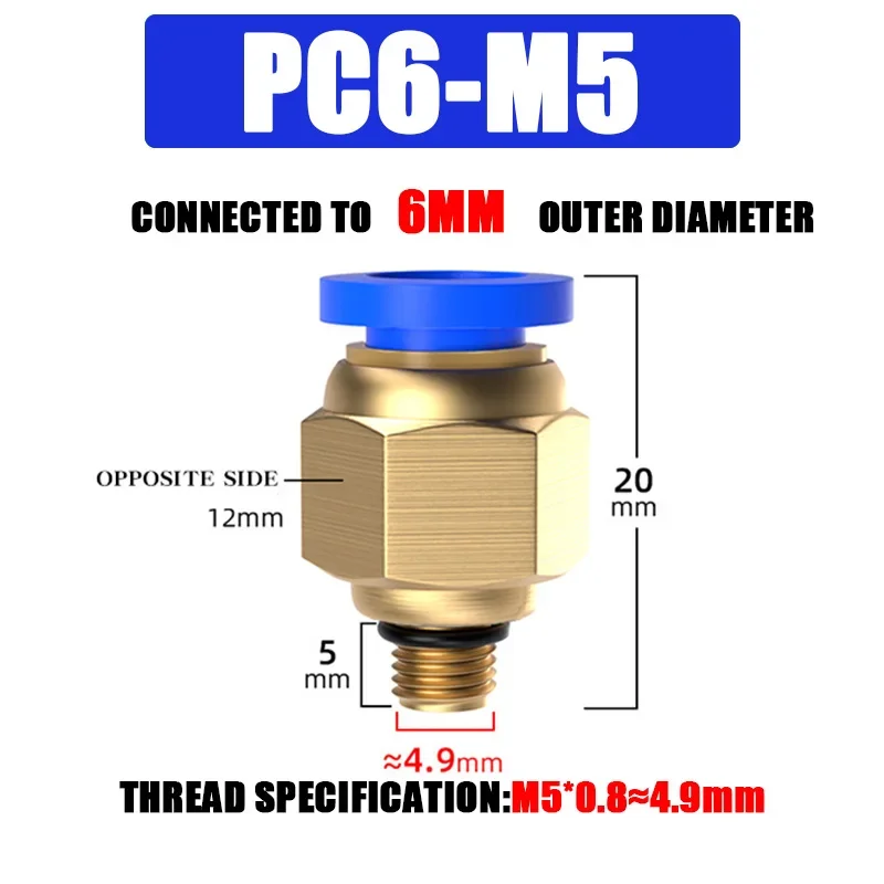 10/50 Stück PC-Pneumatik-Schnellverbinder 4–12 mm, Push-In-Anschluss für 1/8 Zoll, 1/4 Zoll, 3/8 Zoll, 1/2 Zoll BSPT-Gewinde, Luftschlauch und -rohr, für den industriellen Einsatz 