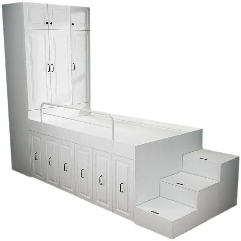 Tatami storage multi-functional bed cabinet integrated combination cloakroom half-height bed, small apartment space-saving bed