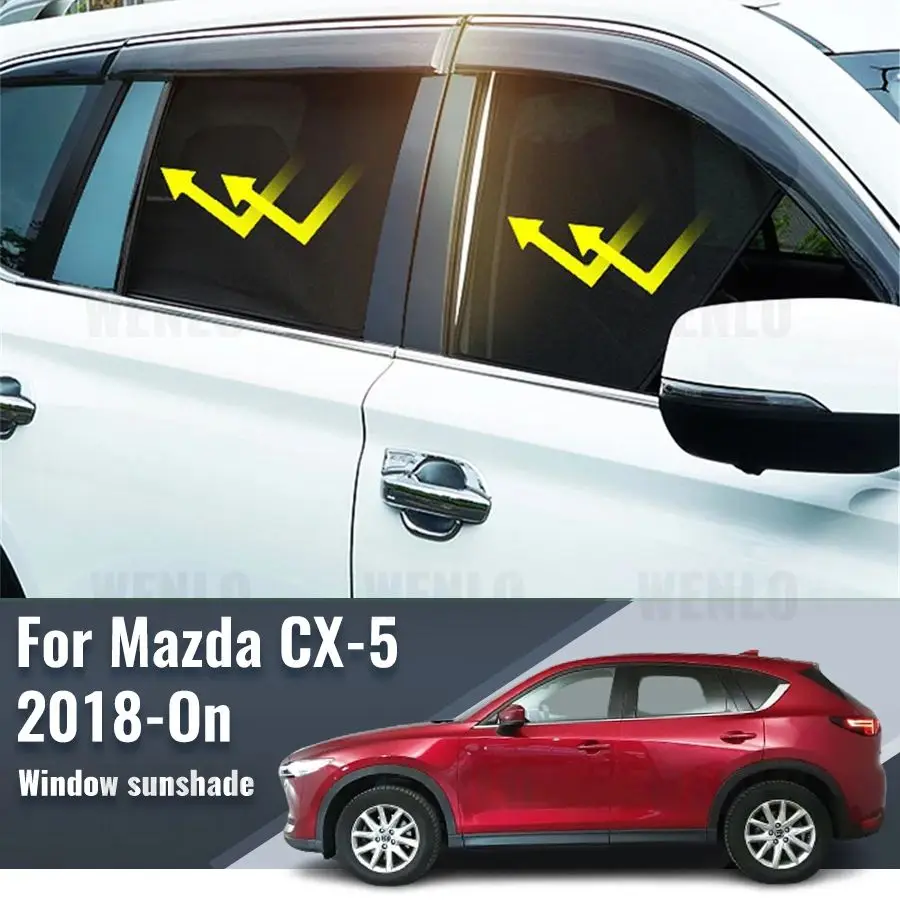 

For Mazda CX-5 CX5 2018-2024 Side Window Sun Shade Visor Magnetic Car Sunshade Front Rear Windshield Frame Curtains Shield