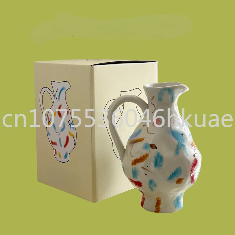 Hand Painted Art Ceramic Vase Nordic Home Living Room Decoration Ornaments