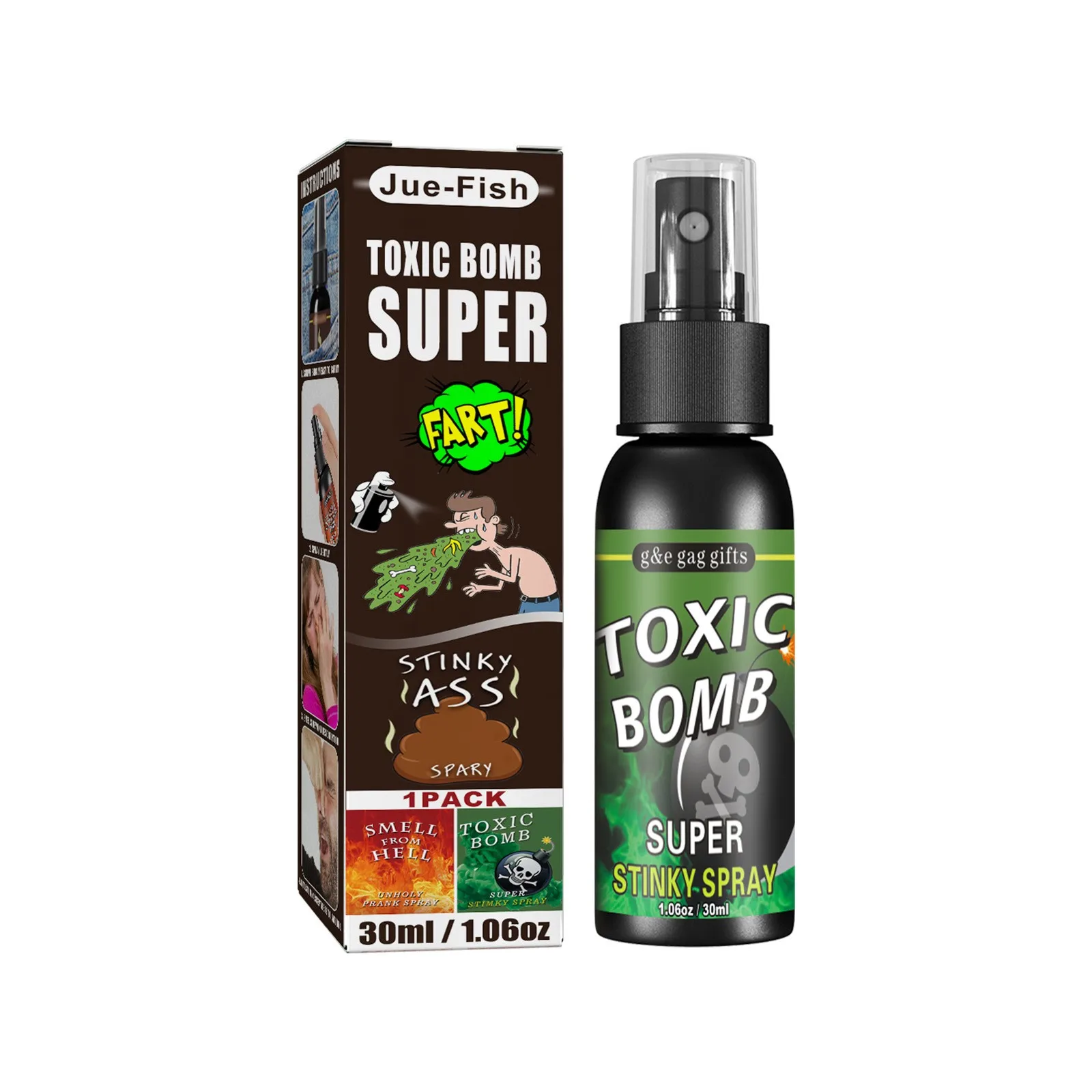 30ml Poop Spray Creative Liquid Fart Gag Prank Joke Spray Funny Toy Non-Toxic Stink Bombs Extra Strong Smelly Stinky Gas Spray