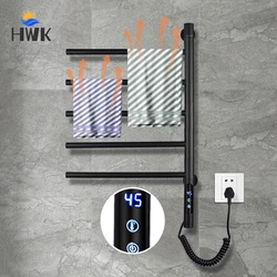 Black/White/Gray Digital Display Electric Heated Towel Rack.180° Rotation Towel Dryer.110V/220V Stainless Steel Towel Radiator.
