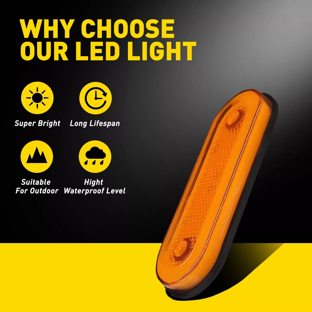 6 قطعة أضواء Led الجانب ماركر البرتقالي 12/24 فولت سيارة إشارة إكسسوارات مضيئة لقافلة تخييم العنبر مقطورة شاحنة شاحنة الانتعاش