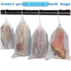 5 pezzi, 50 pezzi, borsa a rete per carne, borsa per insetti in Nylon, borsa per uccelli con pancetta di prosciutto essiccata a mosca, borsa per frutta, borsa per semi, borsa per semi ammollo