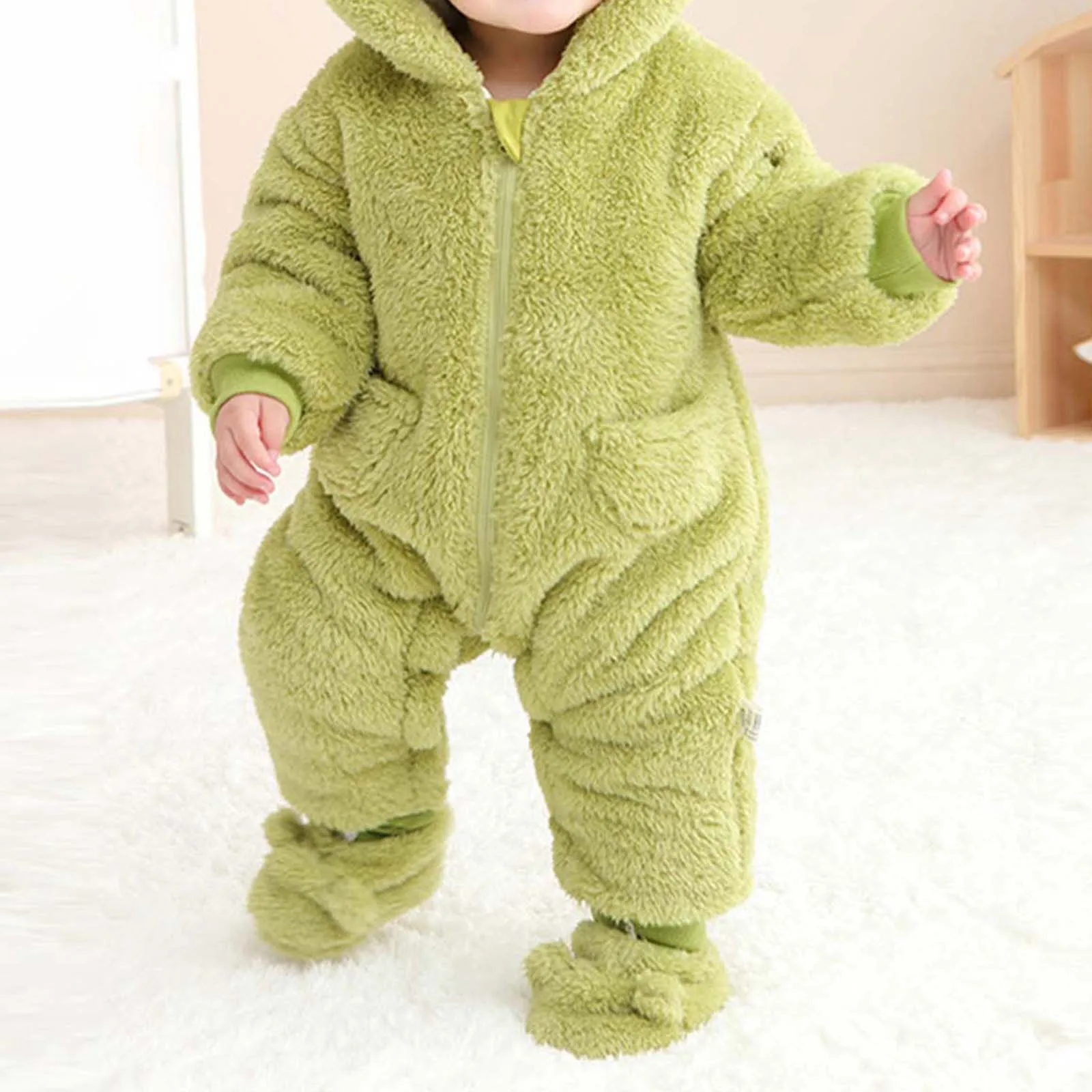 Winter Essentials Fleece Baby Clothes Romper Kids Boys Girls Pajamas Hooded Toddler Bodysuit Infant Jumpsuit Newborn Onesies