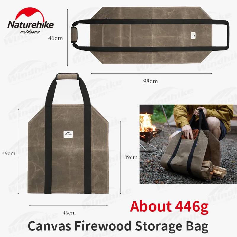 Naturehike Firewood Storage Bag 16A Oil Wax Canvas Wear-Resisting Moisture-Proof Camping Handbag Ultralight 446g Outdoor Parts