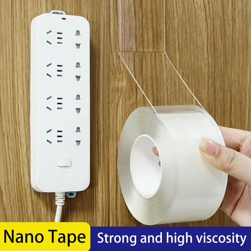 

1/3/5M 1Roll nano tape double sided Transparent Reusable Waterproof Adhesive Strong Tapes Cleanable Kitchen Bathroom Supplie