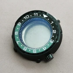 45mm Black Tuna Canned Watch Case Fits Seiko NH35 NH36 4R 7S26 Movement 28.5mm Dial Fashion Bezel Insert Men's Dive Watch Cases