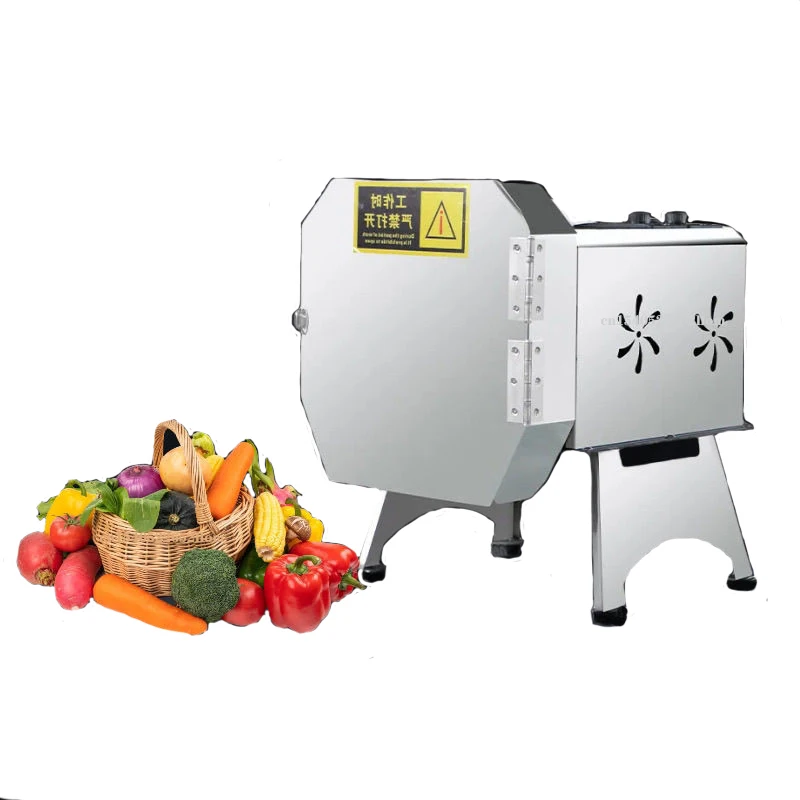 Rebanador eléctrico comercial, máquina cortadora de verduras y chalota, máquina comercial multifuncional para cortar en cubitos, zanahoria, patata y fruta