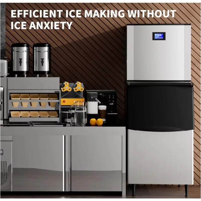 Commercial Grade Ice Maker Large - Capacity Ice Maker Reliable for Bars Restaurants Efficient Ice Maker
