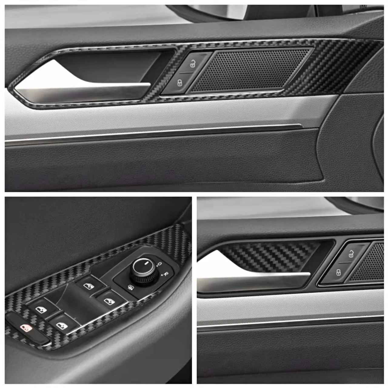 Carbon Fiber Car Inner Decoration Stickers For Volkswagen VW Magotan Arteon 2017-2019 Center Console Cover Trim Car Accessories