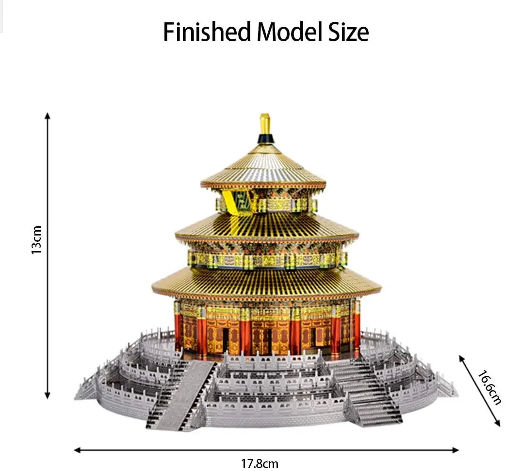 Microworld 3D メタルスタイリングパズルゲーム天国寺院建物モデルキットレーザー切断ジグソーパズルおもちゃ誕生日プレゼント大人のための