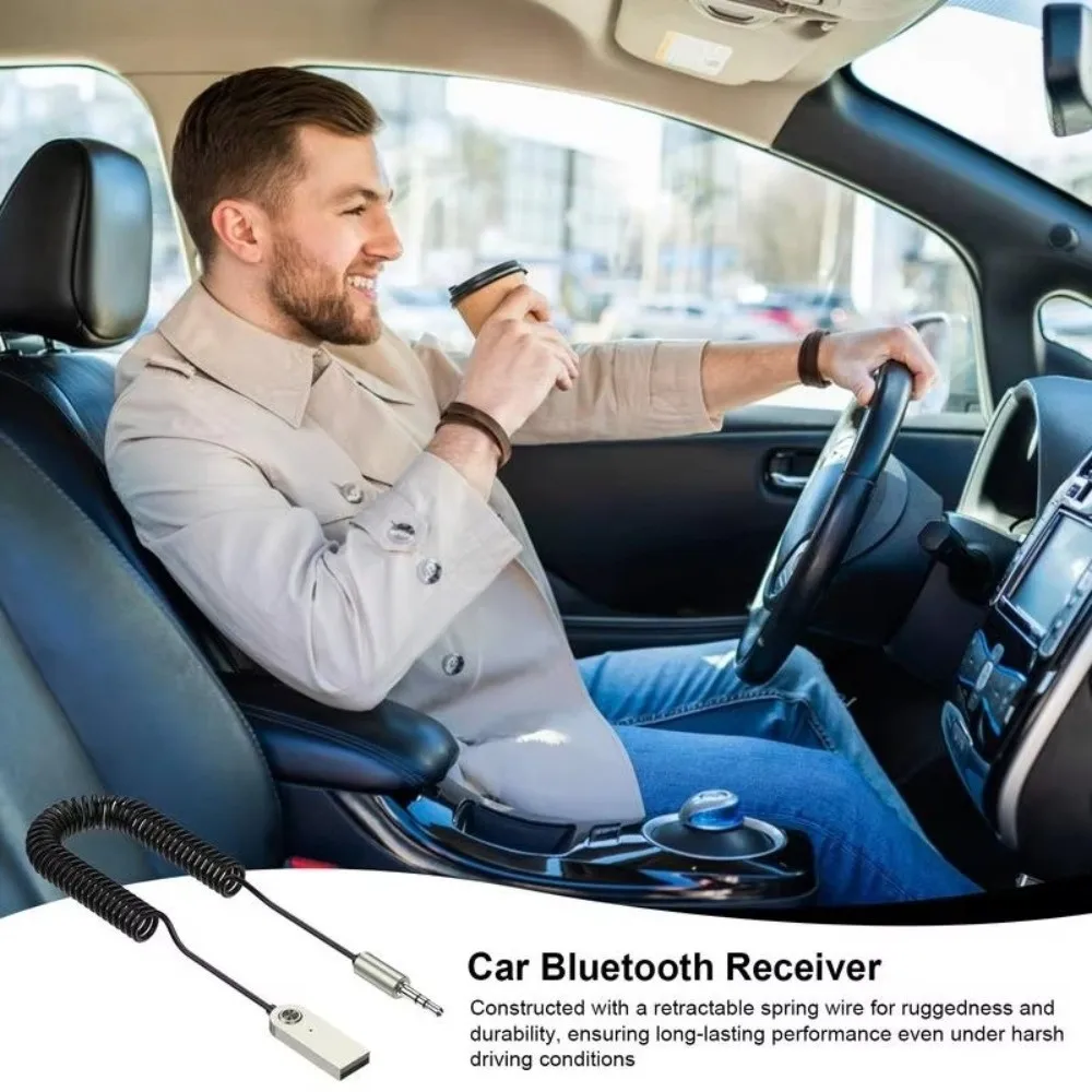 USB 5V Car Bluetooth Receiver AUX Adapter Cable Hands-Free Car Audio Transmitter 3.5mm Jack Adapter Metal Bluetooth Transmitter