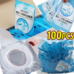 100/5Pcs Disposable Toilet Seat Cover Mat Portable Waterproof Safety Toilet Seat Pads for Travel Camping Bathroom Accessiories