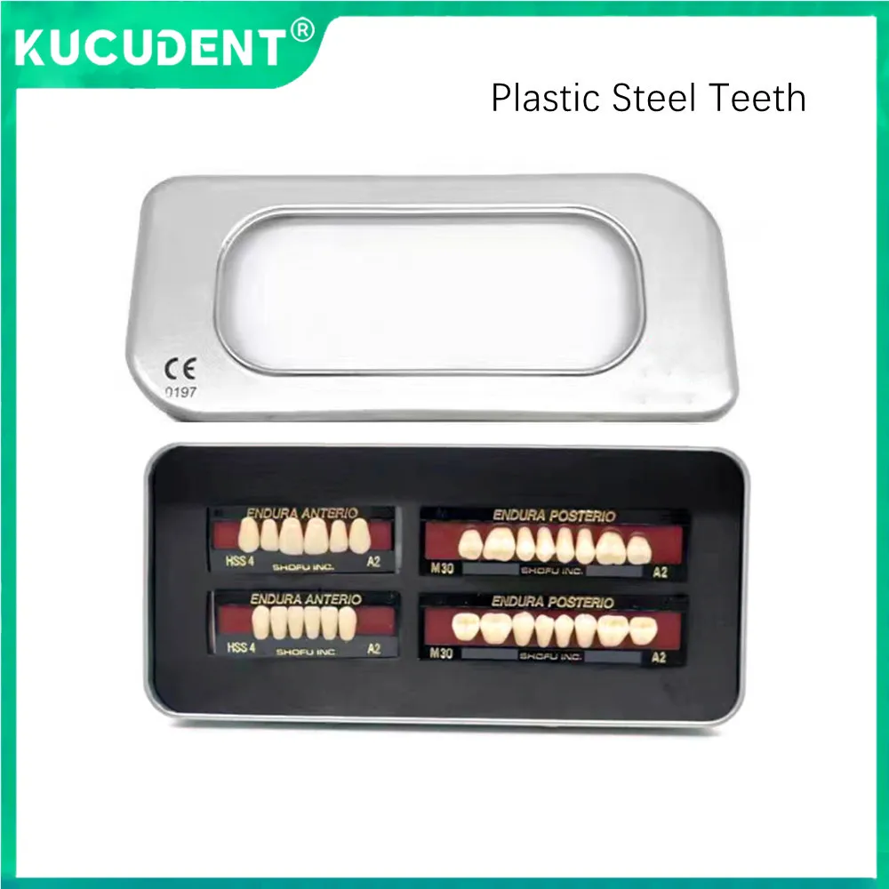 

28pcs/Set Dental Resin Dentures Plastic Steel False Tooth Full Mouth Posterior Anterior Temporary Teeth Repair Dentistry Model