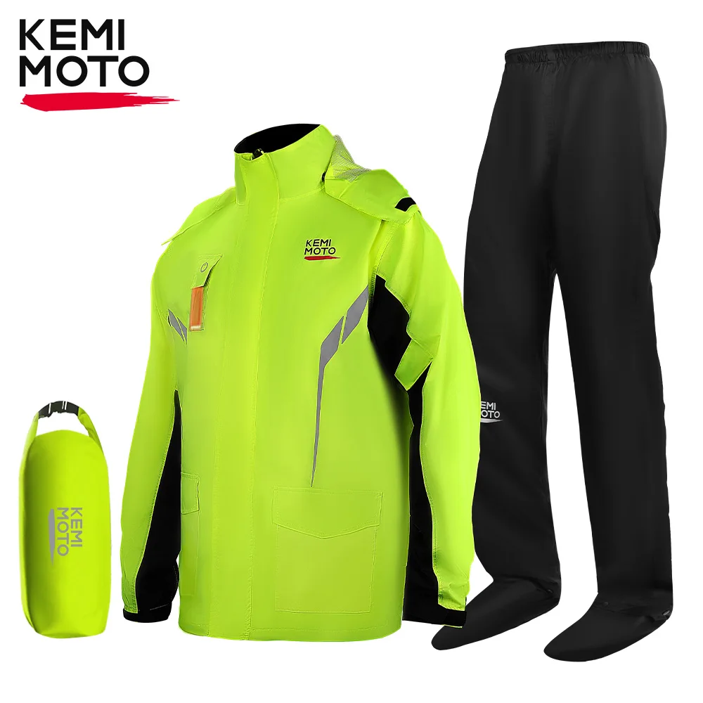 

Split Raincoat Suit Waterproof Jacket Pant Breathable Reflective Impermeable for ATV UTV Gear Motorcycle Motobike Riding Cycling