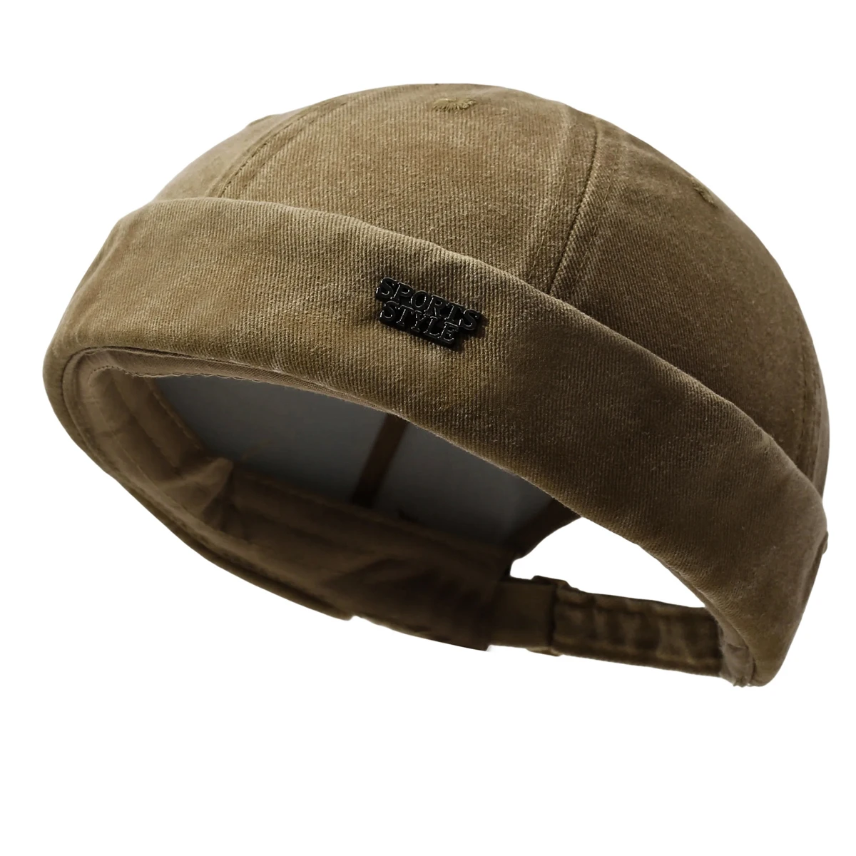 Old cold hat with no brim, melon skin hat for men and women, yuppie hat, sailor landlord hat, retro washed soft top watermelon