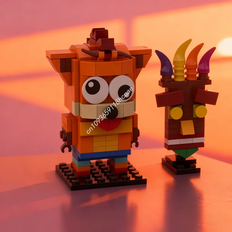 

184 шт. MOC Crash Bandicoot Aku Brickheadzed модель строительные блоки игрушка сборка творческая идея Рождественский подарок образование кирпич дети